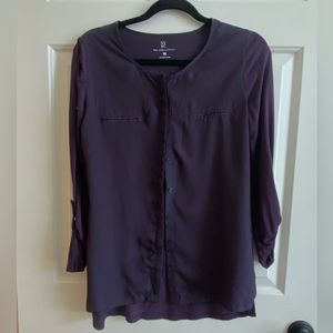 New York and Company women’s purple button up blouse-size small.